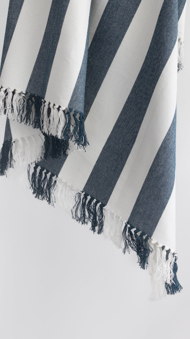 Coronado Stripe Throw - Peacock/White - Image 3